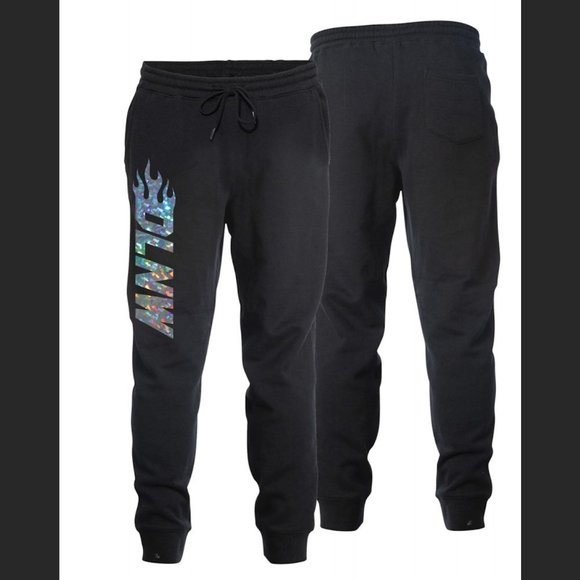 Iggy Azalea DLNW Black Holographic Lettering Sweatpants Size XL NWOT - Picture 1 of 5